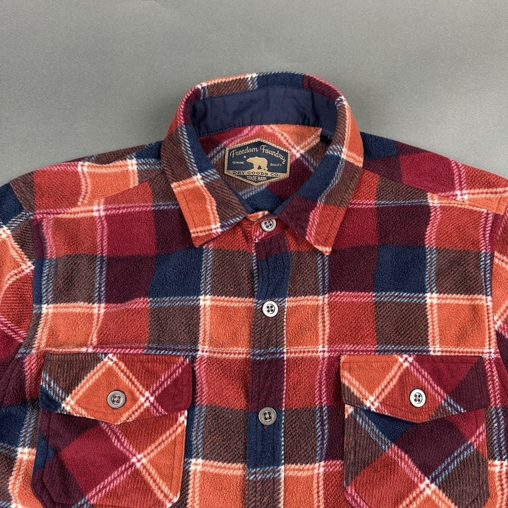 Freedom Foundry Men's‎ Soft Fleece Long-sleeved Large Shirt Plaid Button Down